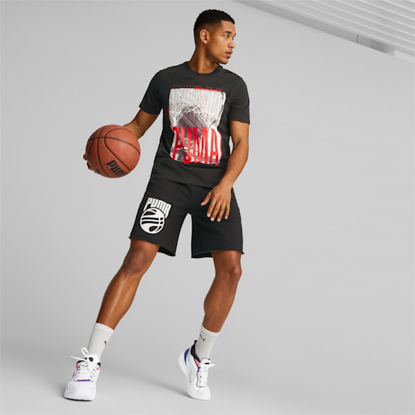 Hoops Graphic Men's Regular Fit Basketball T-Shirt, PUMA Black, extralarge-IND