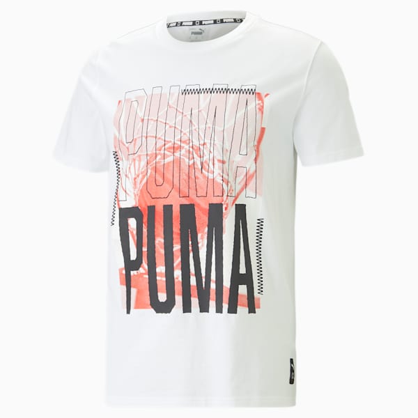 Hoops Graphic Men's Regular Fit Basketball T-Shirt, PUMA White, extralarge-IND