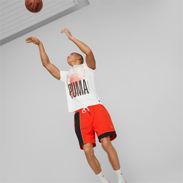 Hoops Graphic Men's Regular Fit Basketball T-Shirt, PUMA White, extralarge-IND