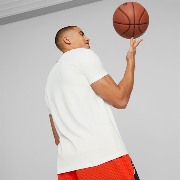 Hoops Graphic Men's Regular Fit Basketball T-Shirt, PUMA White, extralarge-IND
