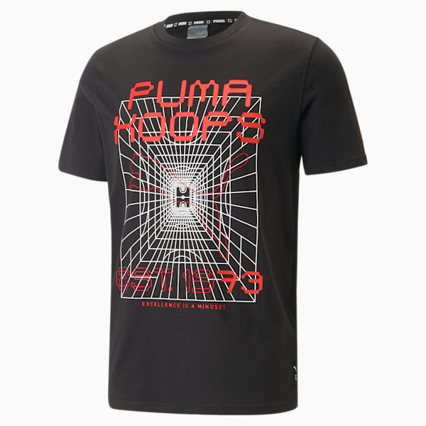 Game Plan Men's Regular Fit Basketball T-Shirt, PUMA Black, extralarge-IND