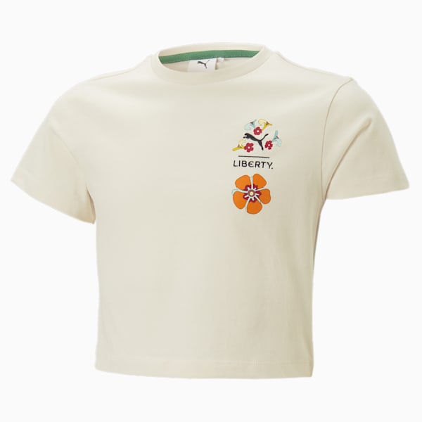 キッズ ガールズ PUMA x LIBERTY 半袖 Tシャツ 110-128cm, Pristine, extralarge-IND
