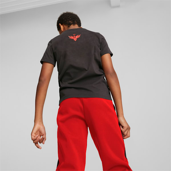 PUMA x MELO Youth Regular Fit T-Shirt, PUMA Black, extralarge-IND