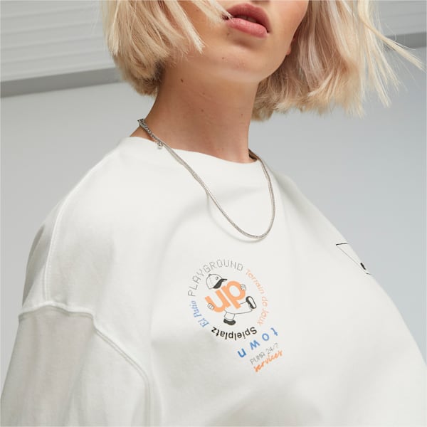ユニセックス アップタウン グラフィック 長袖 Tシャツ, PUMA White, extralarge-JPN
