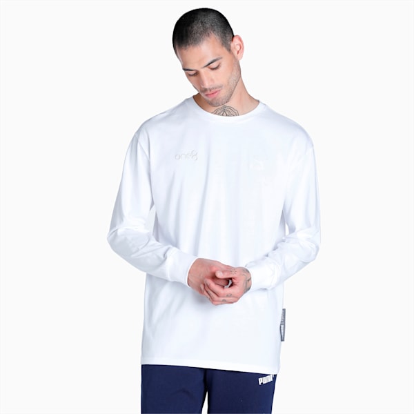 PUMA x one8 Classics Relaxed-Fit Long Sleeve Men's Relaxed Fit T-Shirt, PUMA White, extralarge-IND