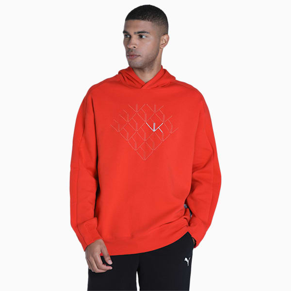 PUMA x one8 T7 Men's Relaxed Fit Hoodie, PUMA Red, extralarge-IND