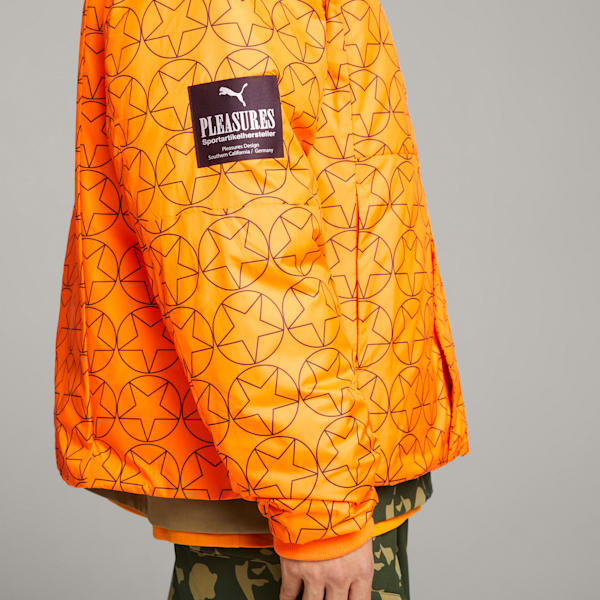 Chamarra Puffer PUMA x PLEASURES para hombre, Orange Glo, extralarge