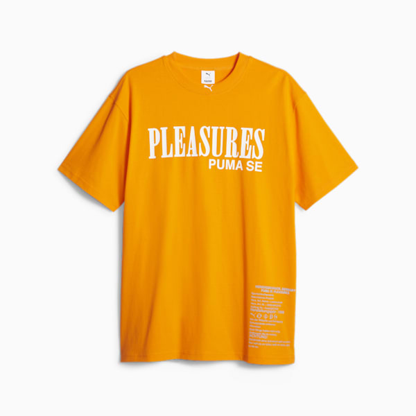 PUMA x PLEASURES Men's T-shirt, Orange Glo, extralarge-IND