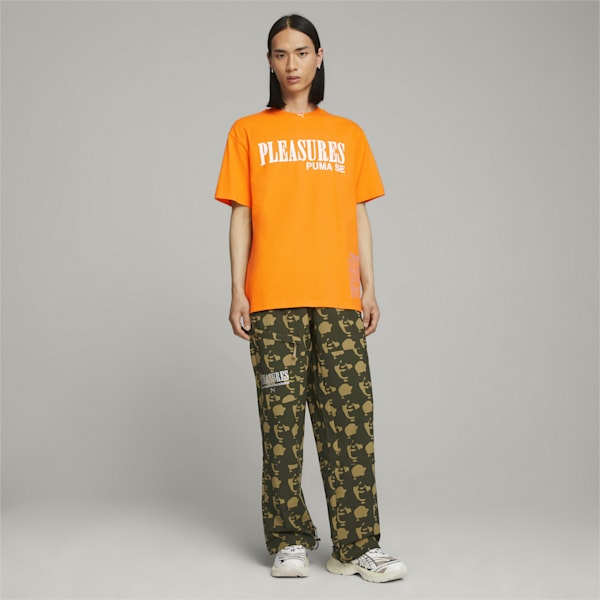PUMA x PLEASURES Men's Tee, Orange Glo, extralarge