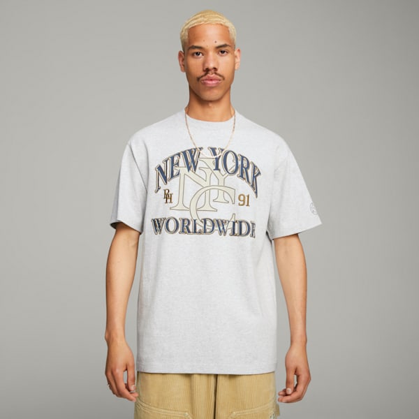 Playera PUMA x RHUIGI para hombre, Light Gray Heather, extralarge