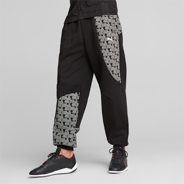 Pantalones deportivos Scuderia Ferrari Race de automovilismo para hombre, PUMA Black-AOP, extralarge
