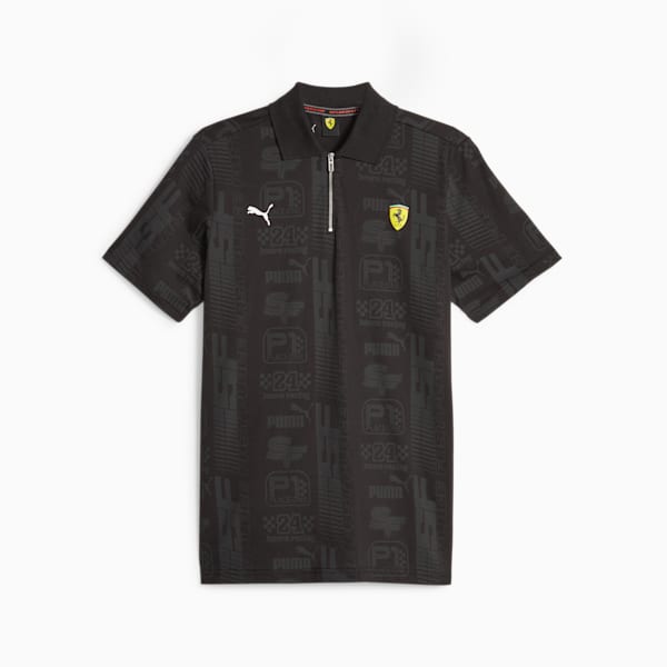 Polo de sports motorisés Scuderia Ferrari Race Homme, PUMA Black-AOP, extralarge