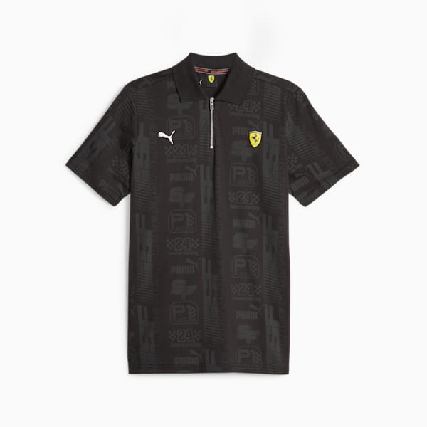 Scuderia Ferrari Race Men's Polo, PUMA Black-AOP, extralarge