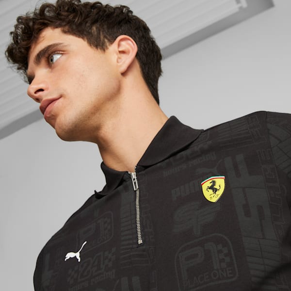 Polo de sports motorisés Scuderia Ferrari Race Homme, PUMA Black-AOP, extralarge