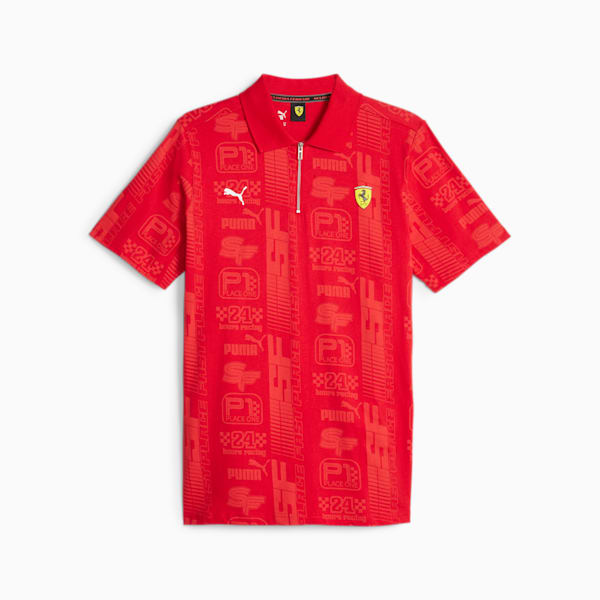 Scuderia Ferrari Race Men's Motorsport Polo, Rosso Corsa-AOP, extralarge-IND