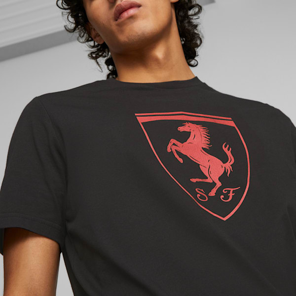 Scuderia Ferrari Race Big Shield Men's Motorsport Tee, PUMA Black, extralarge