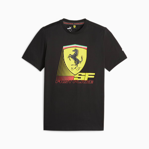 Scuderia Ferrari Race Coloured Big Shield Men's T-shirt, PUMA Black, extralarge-IND