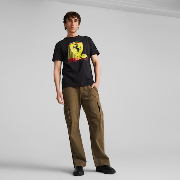 Scuderia Ferrari Race Colored Big Shield Men's Motorsport Tee, PUMA Black, extralarge
