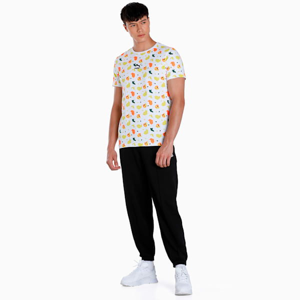 All Over Print Crew-Neck Slim Fit T-Shirt, PUMA White, extralarge-IND