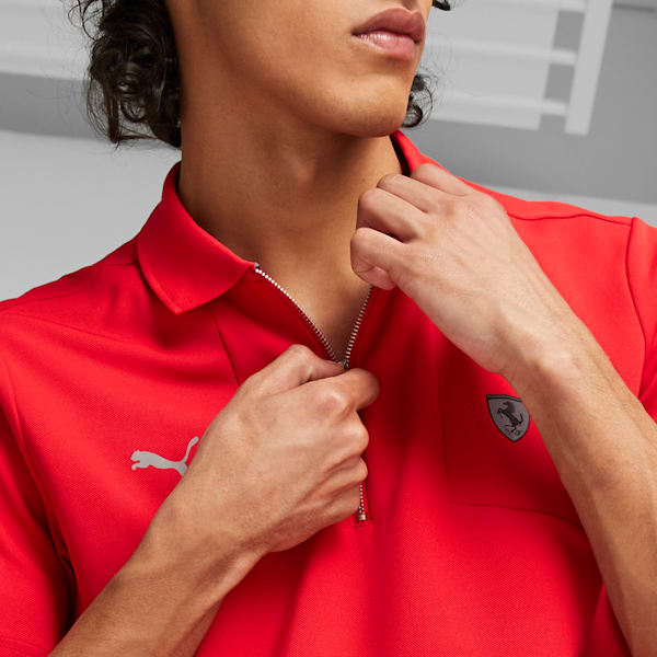 Scuderia Ferrari Style Men's Polo, Rosso Corsa, extralarge