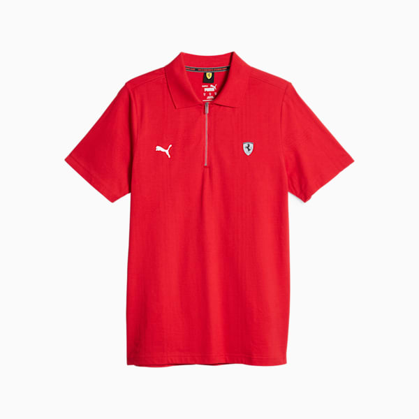 Scuderia Ferrari Style Jacquard Men's Polo, Rosso Corsa, extralarge-IND