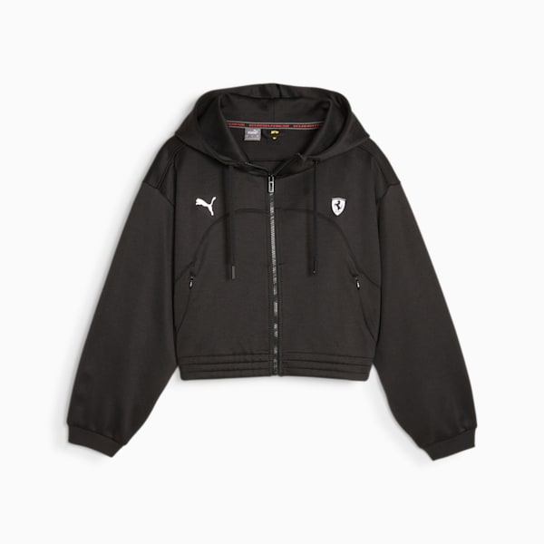 Scuderia Ferrari Motorsport Women's Hooded Sweat Jacket, PUMA Black, extralarge-IND