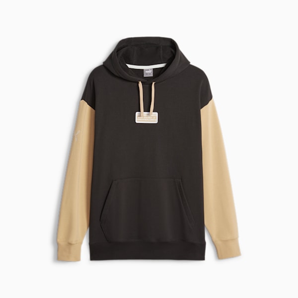 PUMA Downtown color block logo hoodie in beige