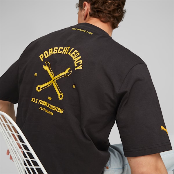 メンズ  ポルシェレガシー ガレージクルー Tシャツ, PUMA Black, extralarge-JPN