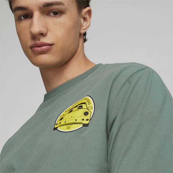 Porsche Legacy Garage Crew Men's Relaxed Fit Motorsport T-shirt, Eucalyptus, extralarge-IND