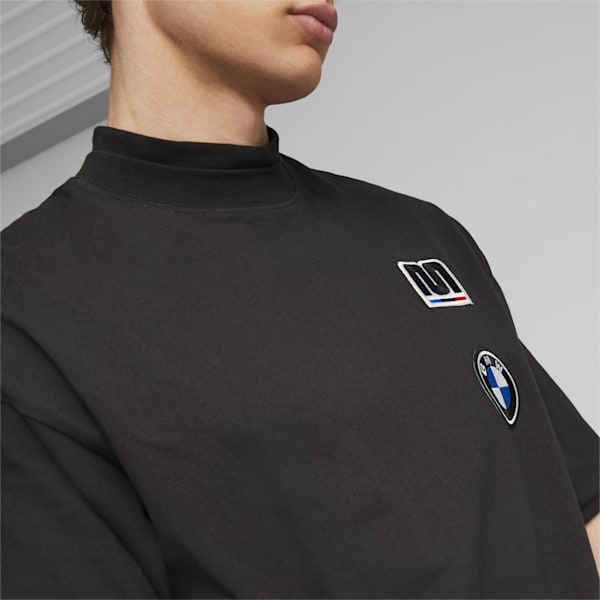 BMW M Motorsport Garage Crew Men's Relaxed Fit T-shirt, PUMA Black, extralarge-AUS