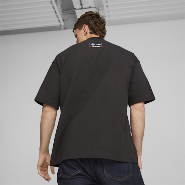 BMW M Motorsport Garage Crew Men's Relaxed Fit T-shirt, PUMA Black, extralarge-IND