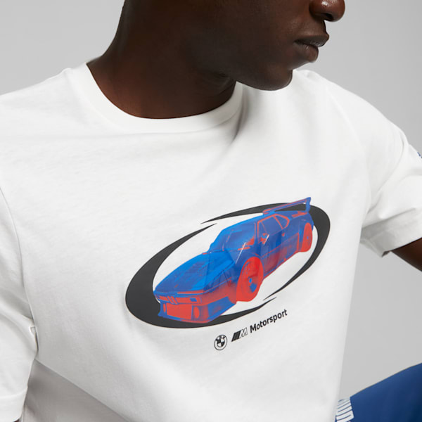 BMW M Motorsport Men's Statement Car Tee, PUMA White, extralarge