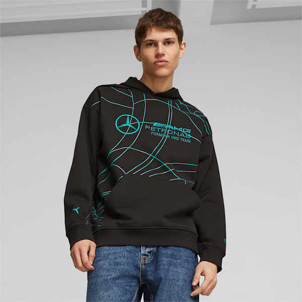 Mercedes-AMG PETRONAS Statement Men's Motorsport Sweatshirt, PUMA Black, extralarge-IND