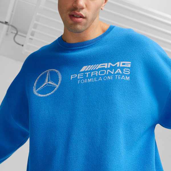 Mercedes AMG-Petronas F1 Statement Men's Knitted Motorsport Sweater, Ultra Blue, extralarge