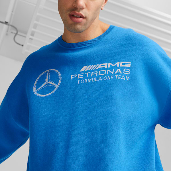 Suéter de automovilismo tejido Mercedes-AMG PETRONAS Statement para hombre, Ultra Blue, extralarge