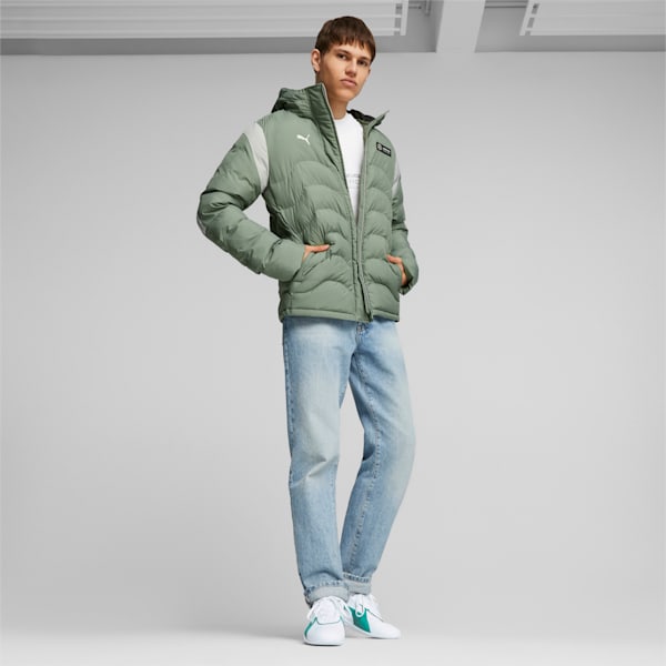 Mercedes-AMG PETRONAS MT7 Ecolite Men's Padded Jacket, Eucalyptus, extralarge-IND