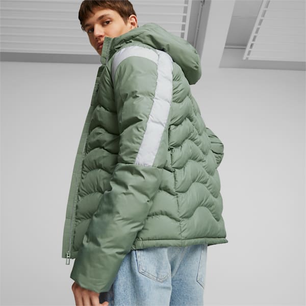 Mercedes-AMG PETRONAS MT7 Ecolite Men's Padded Jacket, Eucalyptus, extralarge-IND