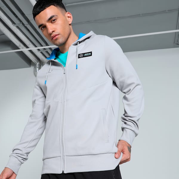 Mercedes-AMG PETRONAS Men's Motorsport Hooded Sweatshirt, Mercedes Team Silver, extralarge-IND