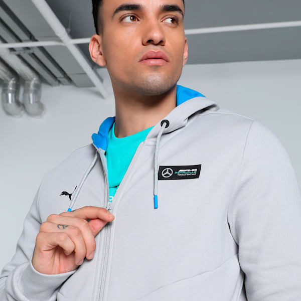 Mercedes-AMG PETRONAS Men's Motorsport Hooded Sweatshirt, Mercedes Team Silver, extralarge-IND