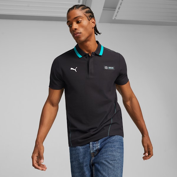 Mercedes-AMG PETRONAS Men's Motorsport Polo, PUMA Black, extralarge