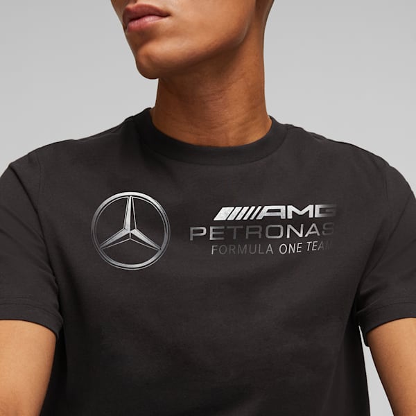 Mens Large Logo Tee Black  Official Mercedes-AMG PETRONAS F1 Team