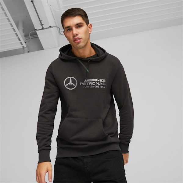 Sudadera con gorra de automovilismo Mercedes-AMG PETRONAS Hombre, PUMA Black, extralarge
