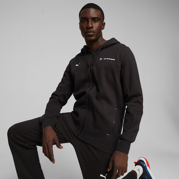 メンズ  BMW MMS フーデッド スウェット ジャケット, PUMA Black, extralarge-JPN
