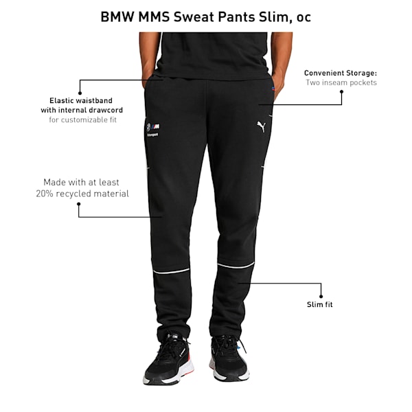 BMW M Motorsport Men's Slim Fit Sweat Pants, PUMA Black, extralarge-IND