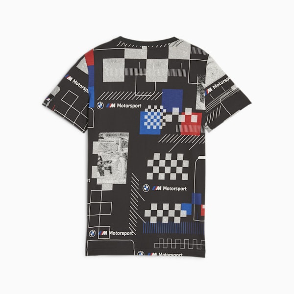 BMW M Motorsport Youth All-Over-Print Tee, PUMA Black, extralarge-AUS