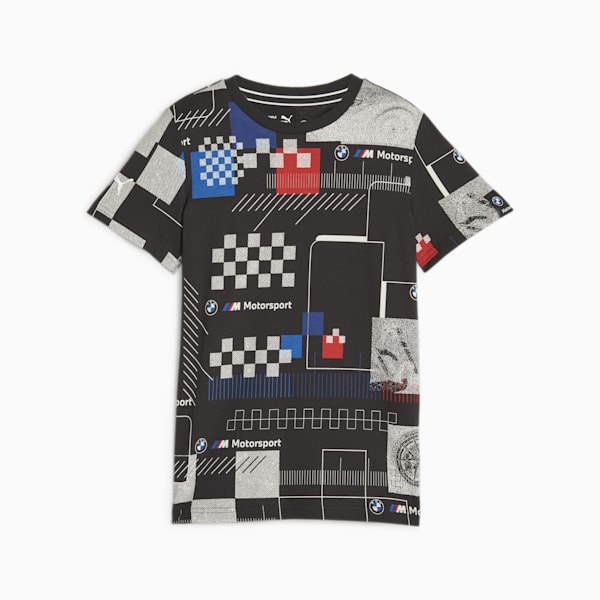 BMW M Motorsport Youth All-Over-Print Tee, PUMA Black, extralarge-AUS