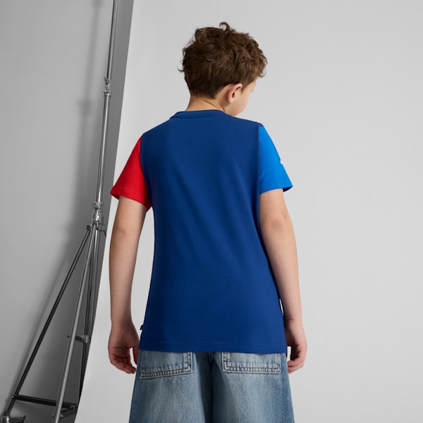 BMW M Motorsport Essentials Big Kids' Logo Tee, Pro Blue-M Color, extralarge