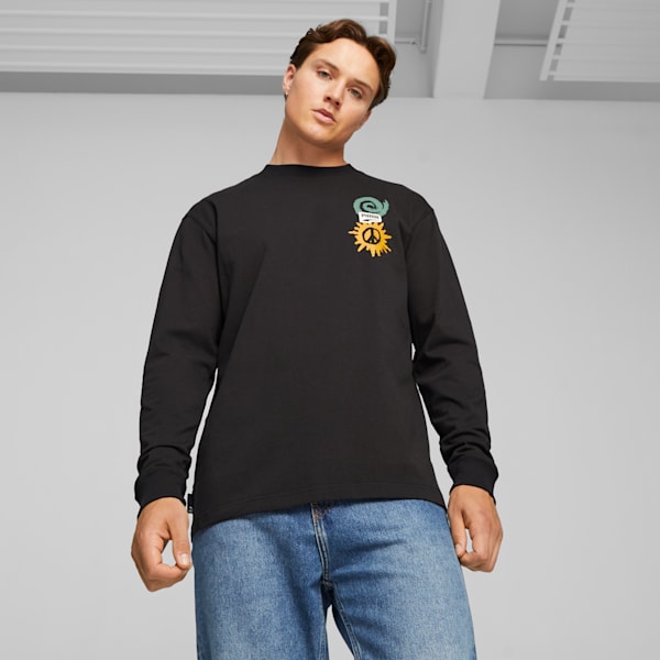 DOWNTOWN Men's Long sleeve T-shirt, PUMA Black, extralarge-IND