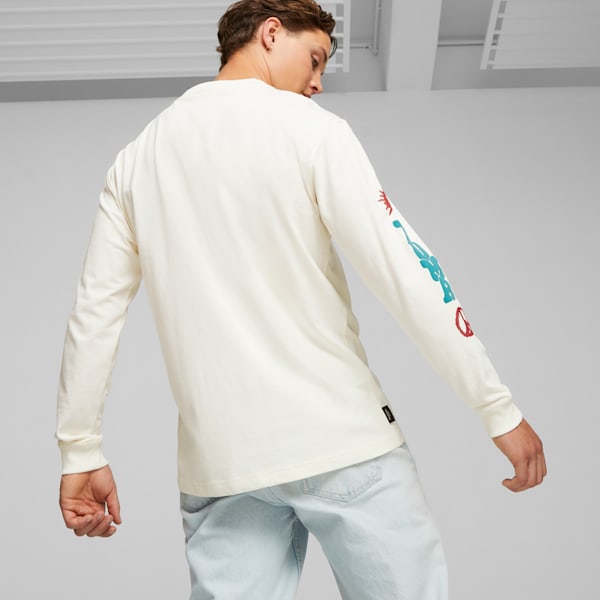 DOWNTOWN Men's Long Sleeve Tee, Warm White, extralarge