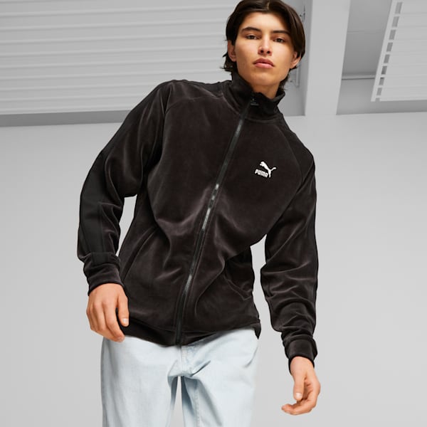 メンズ T7 ベロア トラックジャケット, PUMA Black, extralarge-JPN